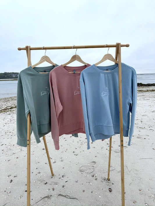 Cape Cod Cropped Crewneck Outline