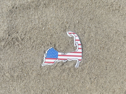 American Flag Cape Cod Sticker