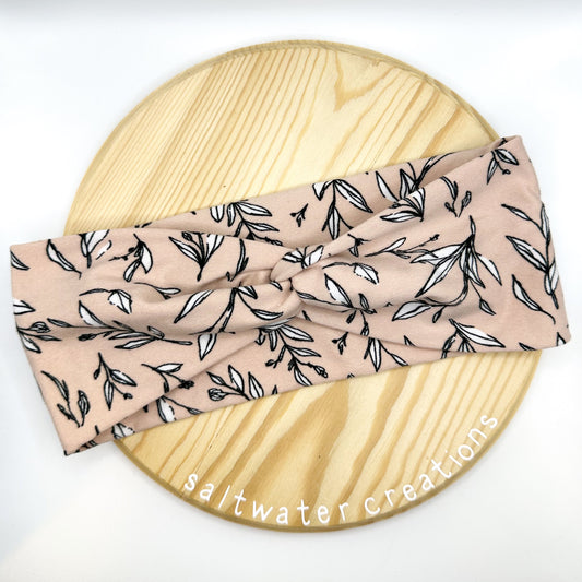 pink vines headband